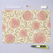 ピンク&金ゴールドおとぎ話ストーリーブックプリンセスバラ 薄葉紙 (クラフト)