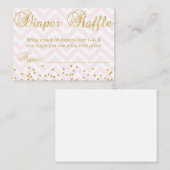 ピンク&金ゴールドおむつラッフル エンクロージャーカード (正面/裏面)