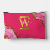 ピンク&金ゴールドアゲエデグリッターモノグラム アクセサリーポーチ (裏面)