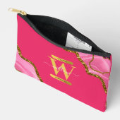 ピンク&金ゴールドアゲエデグリッターモノグラム アクセサリーポーチ (見開き)