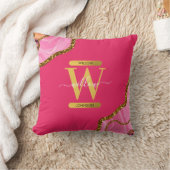 ピンク&金ゴールドアゲエデグリッターモノグラム クッション (ブランケット)