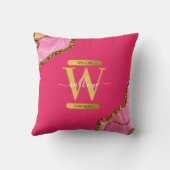 ピンク&金ゴールドアゲエデグリッターモノグラム クッション (裏面)