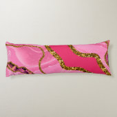 ピンク&金ゴールドアゲートゲードグリッター ボディピロー (裏面)