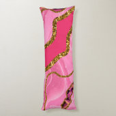 ピンク&金ゴールドアゲートゲードグリッター ボディピロー (裏面 (縦))