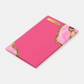 ピンク&金ゴールドアゲートゲードグリッター ポストイット (アングル)