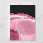 ピンク&金ゴールドアゲート仮想誕生日招待状 招待状 (裏面)