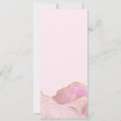 ピンク&金ゴールドアゲ結婚ートのメニューカード 招待状 (裏面)