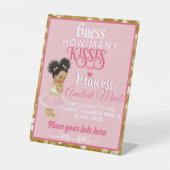 ピンク&金ゴールドアフロバレリーナ|ゲームの数キス 台座サイン (正面)