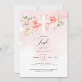 ピンク&金ゴールドエインラドンツアタウフェミットローゼン 招待状 (正面)