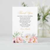 ピンク&金ゴールドエレガントクインセニェラ サンキューカード (スタンド正面)