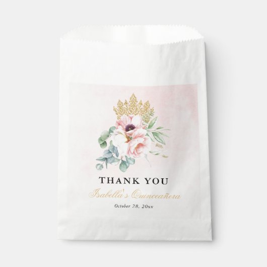 ピンク&金ゴールドエレガントクインセニェラ フェイバーバッグ (正面)