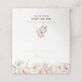 ピンク&金ゴールドエレガントクインセニェラ プレイスカード (外部開封)