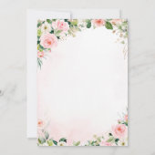 ピンク&金ゴールドエレファントベビーシャワー招待状ガール 招待状 (裏面)