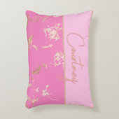 ピンク&金ゴールドカスタム アクセントクッション (正面(垂直))