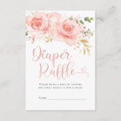 ピンク&金ゴールドガールおむつラッフルエンクロージャカード エンクロージャーカード (正面)