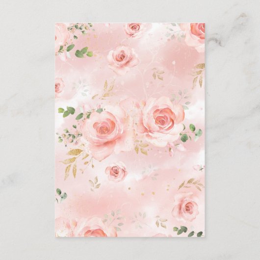 ピンク&金ゴールドガールおむつラッフルエンクロージャカード エンクロージャーカード (裏面)