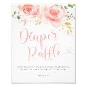 ピンク&金ゴールドガールおむつラッフルサイン フォトプリント            (正面)