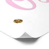 ピンク&金ゴールドガールズワンバースデーパーティーバナー ポスター (角)