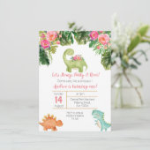 ピンク&金ゴールドガールディオンドラノ誕生日招待状 招待状 (スタンド正面)