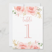 ピンク&金ゴールドガールベビーシャワーテーブル番号 (正面)