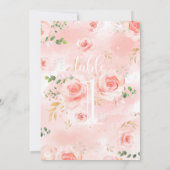 ピンク&金ゴールドガールベビーシャワーテーブル番号 (裏面)