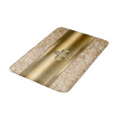 ピンク&金ゴールドキラキラキラキラ（紋章の）フラ・ダ・リシック バスマット (アングル)