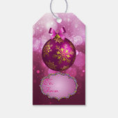 ピンク&金ゴールドクリスマスギフトタグ ギフトタグ (正面)