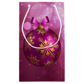 ピンク&金ゴールドクリスマススモール抱き枕 スモールペーパーバッグ (裏面)