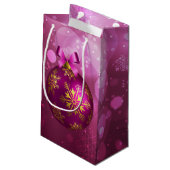 ピンク&金ゴールドクリスマススモール抱き枕 スモールペーパーバッグ (裏面アングル)