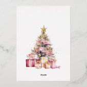 ピンク&金ゴールドクリスマスフォイルホリデー招待状カード 箔シーズンカード (裏面)