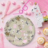 ピンク&金ゴールドクリスマスプレゼントパッテン紙プレート ペーパープレート (パーティー)