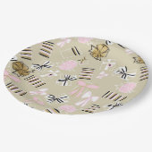 ピンク&金ゴールドクリスマスプレゼントパッテン紙プレート ペーパープレート (アングル)