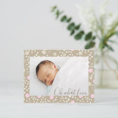 ピンク&金ゴールドクリスマスレトロパターン写真はがき シーズンポストカード (スタンド正面)