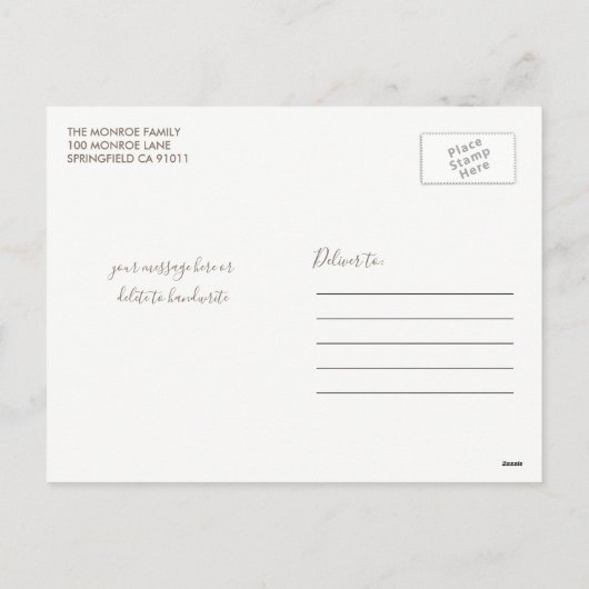 ピンク&金ゴールドクリスマスレトロパターン写真はがき シーズンポストカード (裏面)