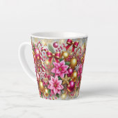 ピンク&金ゴールドクリスマス魔法 カフェラテマグ (左アングル)