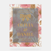 ピンク&金ゴールドグラムウェルカムボード アクリルサイン (正面)