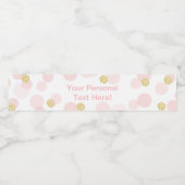 ピンク&金ゴールドグリッターウォーターボトルラベルベビーシャワー ペットボトルラベル (シングルラベル)