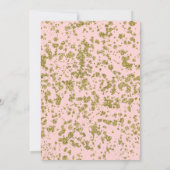 ピンク&金ゴールドグリッターガーリーグラムベビーモダンシャワー 招待状 (裏面)