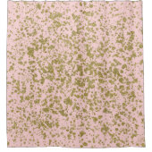 ピンク&金ゴールドグリッターガーリーグラムモダン（ばちゃばちゃ）跳ねる シャワーカーテン (正面)