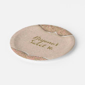 ピンク&金ゴールドグリッタークリスタルグラムバースデーパーティー ペーパープレート (アングル)