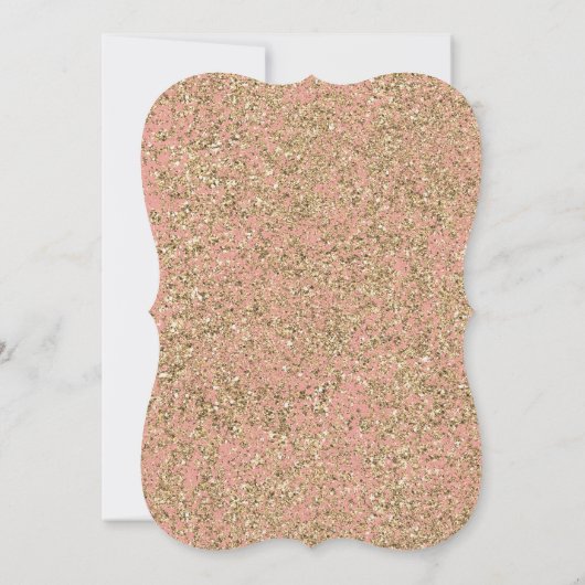 ピンク&金ゴールドグリッタークリスタルグラムパーティの招待状 招待状 (裏面)