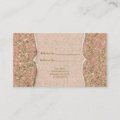 ピンク&金ゴールドグリッターグラマシック友人を参照 紹介カード (裏面)