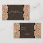 ピンク&金ゴールドグリッターグラマー黒は友人を参照 紹介カード (正面/裏面)