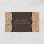 ピンク&金ゴールドグリッターグラマー黒は友人を参照 紹介カード (正面)