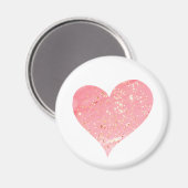 ピンク&金ゴールドグリッターハート磁石 マグネット (正面/裏面)