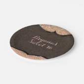 ピンク&金ゴールドグリッターブラックグラムバースデーパーティー ペーパープレート (アングル)