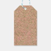 ピンク&金ゴールドグリッターブラックグラムパーティーフェイバー ギフトタグ (裏面)