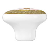 ピンク&金ゴールドグリッタープリンセスヴィンテージタンベビーガール セラミックノブ (側面)