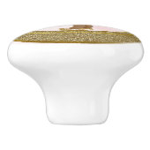 ピンク&金ゴールドグリッタープリンセスヴィンテージベビーガール セラミックノブ (側面)