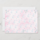 ピンク&金ゴールドグリッターマーメイド写真1st Birthday 招待状 (裏面)